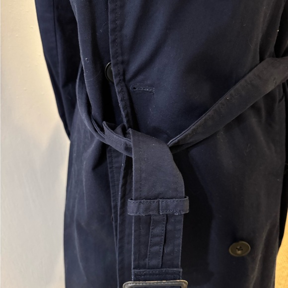 GAP Blue Trench Coat with Wide Lapel and Belt - Picture 6 of 14